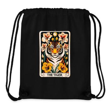 La carte de tarot du tigre - Sac à cordon recyclé Stanley/Stella - noir - Devant