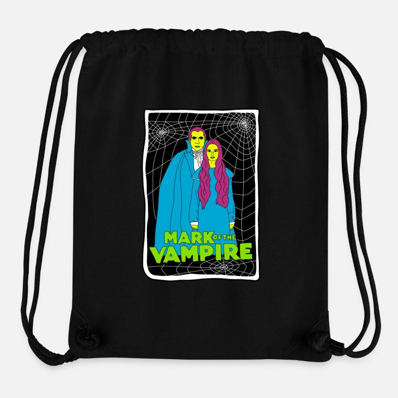 Vampire Duo with Spiderweb Background - Stanley/Stella Recycled Gym Bag - black