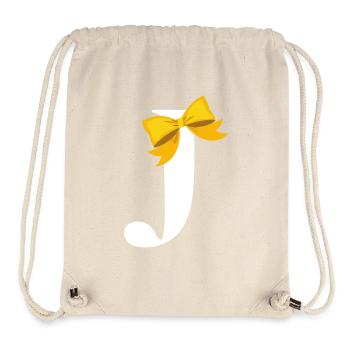 Lettre j nœud jaune - Sac à cordon recyclé Stanley/Stella - blanc naturel - Devant