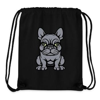 Bulldogg Chien Bande dessinée - Sac à cordon recyclé Stanley/Stella - noir - Devant