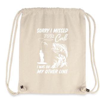 Désolé, j’ai raté votre appel Pêche - Sac à cordon recyclé Stanley/Stella - blanc naturel - Devant