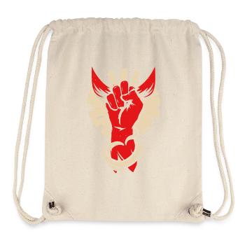 Teufelshörner Hand - Stanley/Stella recycelter Gym Bag - Naturweiß - Vorne