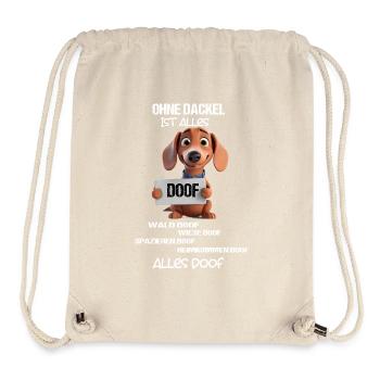 Ohne Dackel ist alles doof 3D Motiv - Dackelliebe - Stanley/Stella recycelter Gym Bag - Naturweiß - Vorne