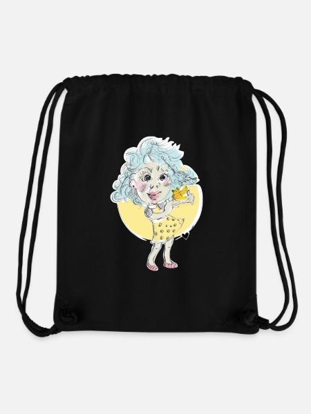 Girl with canary - Stanley/Stella Recycled Gym Bag - black