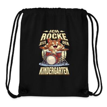 Kindergarten Kita Cat Drums Rock Music - Stanley/Stella Recycled Gym Bag - black - Front