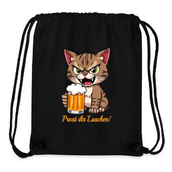 Bier Katze Prost ihr Luschen Fest Männer Oktober - Stanley/Stella recycelter Gym Bag - Schwarz - Vorne