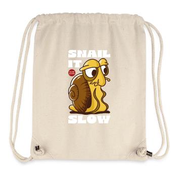 Escargot It Slow Dessin animé Escargot - Sac à cordon recyclé Stanley/Stella - blanc naturel - Devant