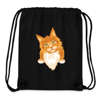 Shy cute ginger cat - Stanley/Stella Recycled Gym Bag - black - Front