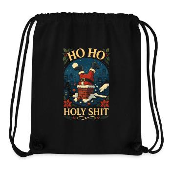 Ho Ho Holy Shit Lustiges Santa Weihnachts Shirt - Stanley/Stella recycelter Gym Bag - Schwarz - Vorne