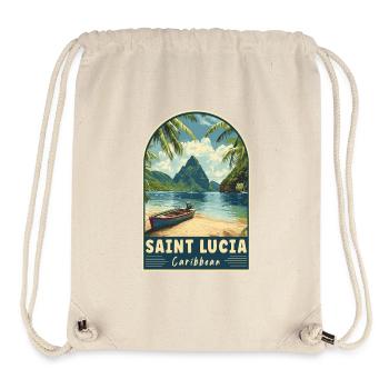 Explore Saint Lucia Caribbean Tropical Paradise - Stanley/Stella Recycled Gym Bag - natural - Front