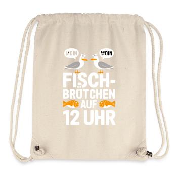  Moin Moin Fischbrötchen Auf 12 Uhr Lustiger Möwen - Stanley/Stella recycelter Gym Bag - Naturweiß - Vorne