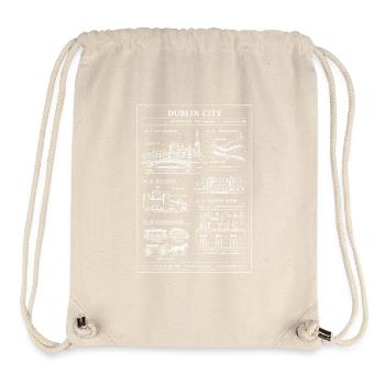 Dubliner Skyline-Bauplan - Stanley/Stella recycelter Gym Bag - Naturweiß - Vorne