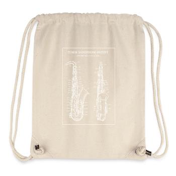 Tenorsaxophon-Patentblaupause - Stanley/Stella recycelter Gym Bag - Naturweiß - Vorne