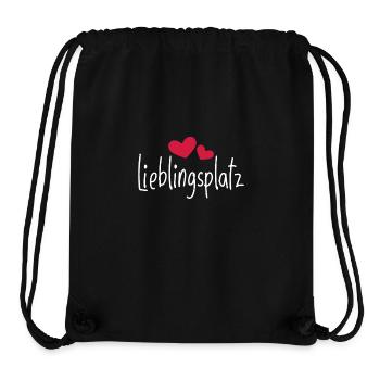 Lieblingsplatz Kissen mit Herz - Stanley/Stella recycelter Gym Bag - Schwarz - Vorne