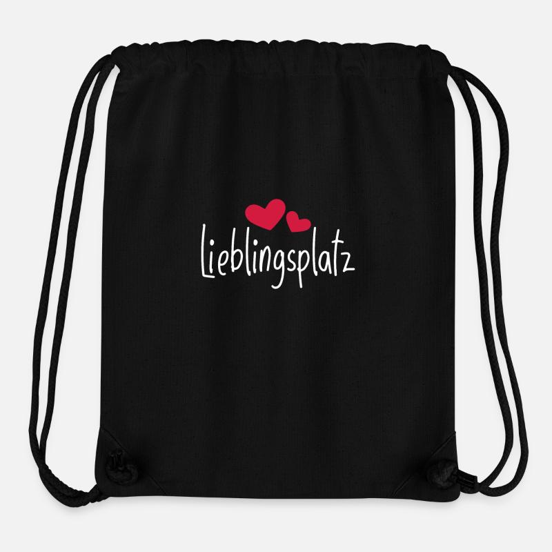Lieblingsplatz Kissen mit Herz - Stanley/Stella recycelter Gym Bag - Schwarz
