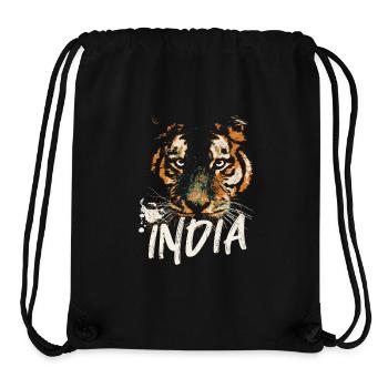 Indien, bengalisches Tigergesicht, Symbol Indiens - Stanley/Stella recycelter Gym Bag - Schwarz - Vorne