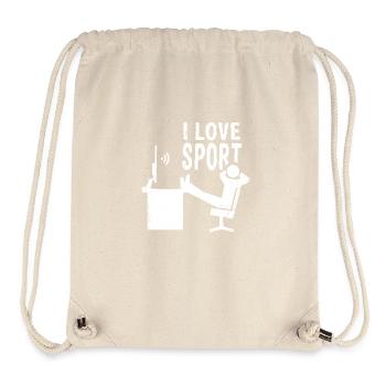 i love Sport lazy - Stanley/Stella recycelter Gym Bag - Naturweiß - Vorne