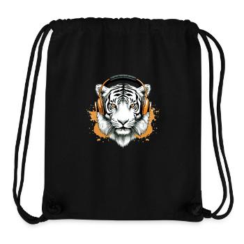Chark le tigre audiophile - Sac à cordon recyclé Stanley/Stella - noir - Devant