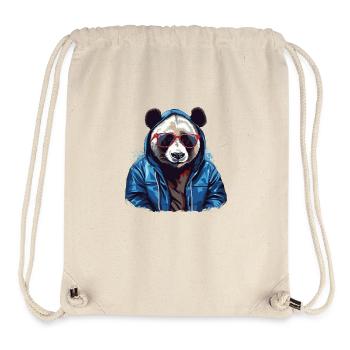Panda großer Streetstyle | Panda-Liebhaber - Stanley/Stella recycelter Gym Bag - Naturweiß - Vorne
