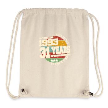 1993 Vintage Retro Classique 31 ans - Sac à cordon recyclé Stanley/Stella - blanc naturel - Devant