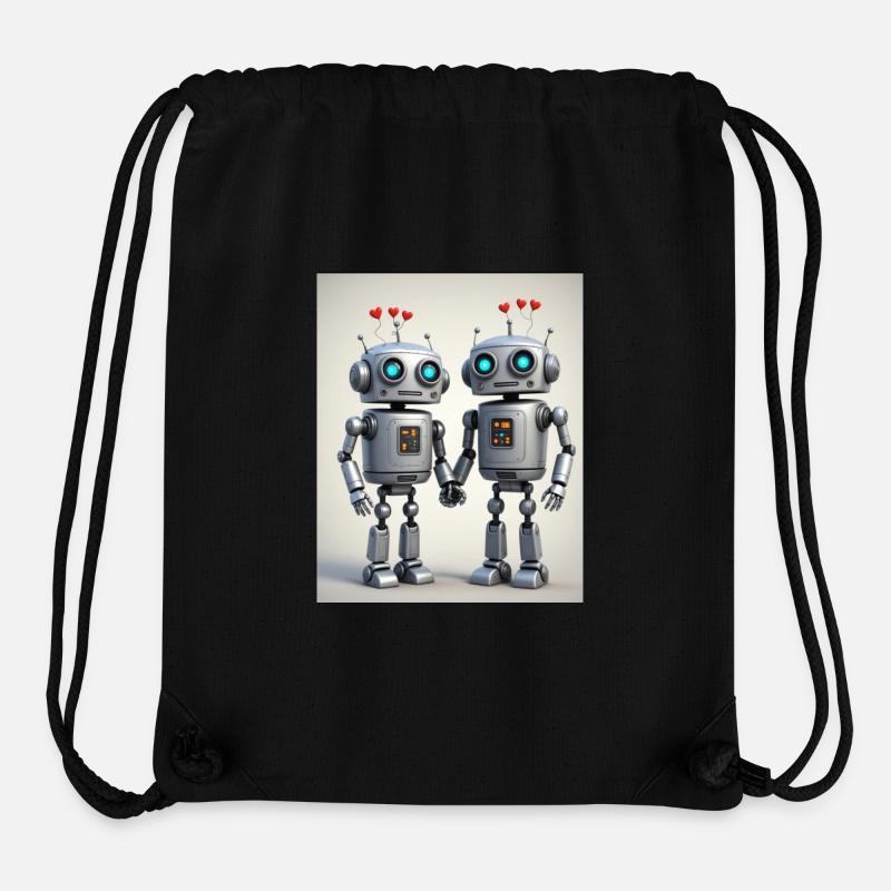 Roboter Pärchen - Stanley/Stella recycelter Gym Bag - Schwarz