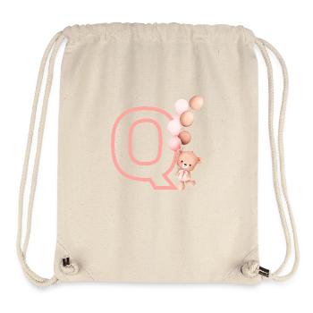 Lettre q rose ours - Sac à cordon recyclé Stanley/Stella - blanc naturel - Devant