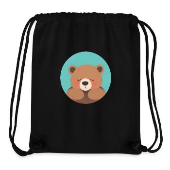 Kuschelfertiger Teddybär mit rosa Wangen - Stanley/Stella recycelter Gym Bag - Schwarz - Vorne
