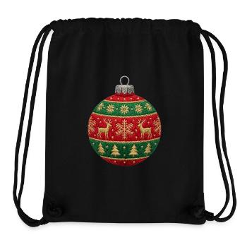 Gestickte Weihnachtskugel – Ornament (gedruckt) minimal - Stanley/Stella recycelter Gym Bag - Schwarz - Vorne