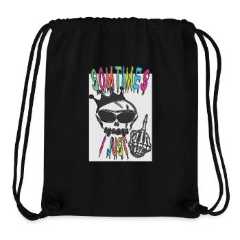 Design antisocial cool et drôle - Sac à cordon recyclé Stanley/Stella - noir - Devant