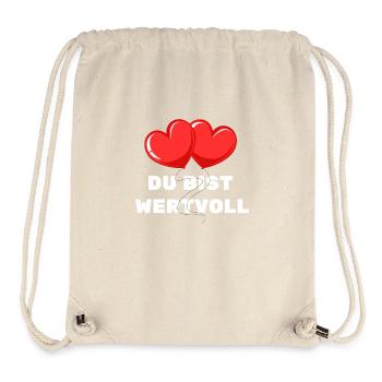 Du bist Wertvoll Herz Luftballon Liebe Zuneigung - Stanley/Stella recycelter Gym Bag - Naturweiß - Vorne