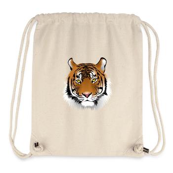 tête de tigre - Sac à cordon recyclé Stanley/Stella - blanc naturel - Devant