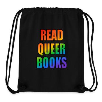 Lire des livres queer - Sac à cordon recyclé Stanley/Stella - noir - Devant