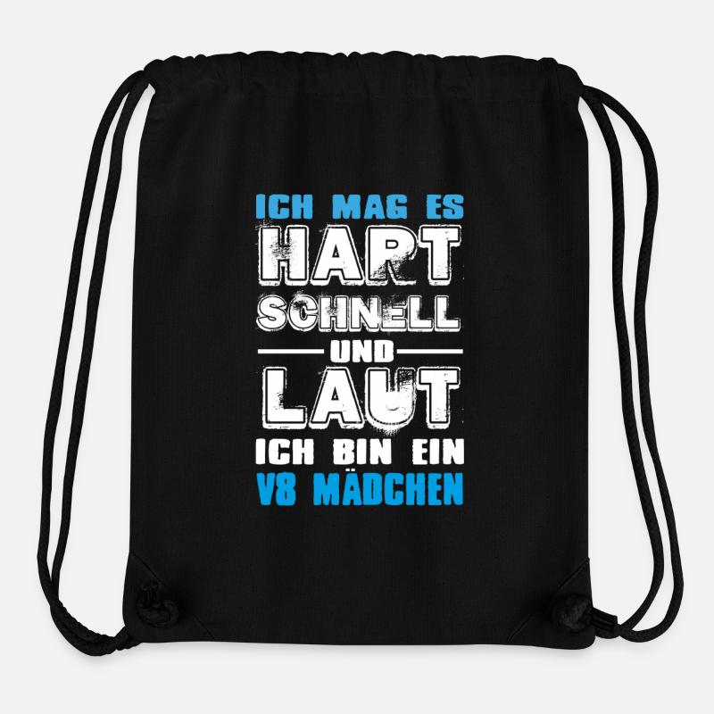 Ich bin ein V8 Mädchen - Stanley/Stella recycelter Gym Bag - Schwarz