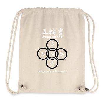 Cinq cercles ou anneaux de 'Gorin no sho' - Sac à cordon recyclé Stanley/Stella - blanc naturel - Devant