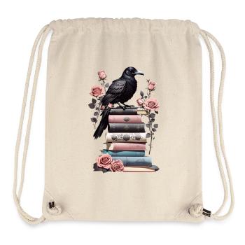 Stack of books with raven - Stanley/Stella Recycled Gym Bag - natural - Front