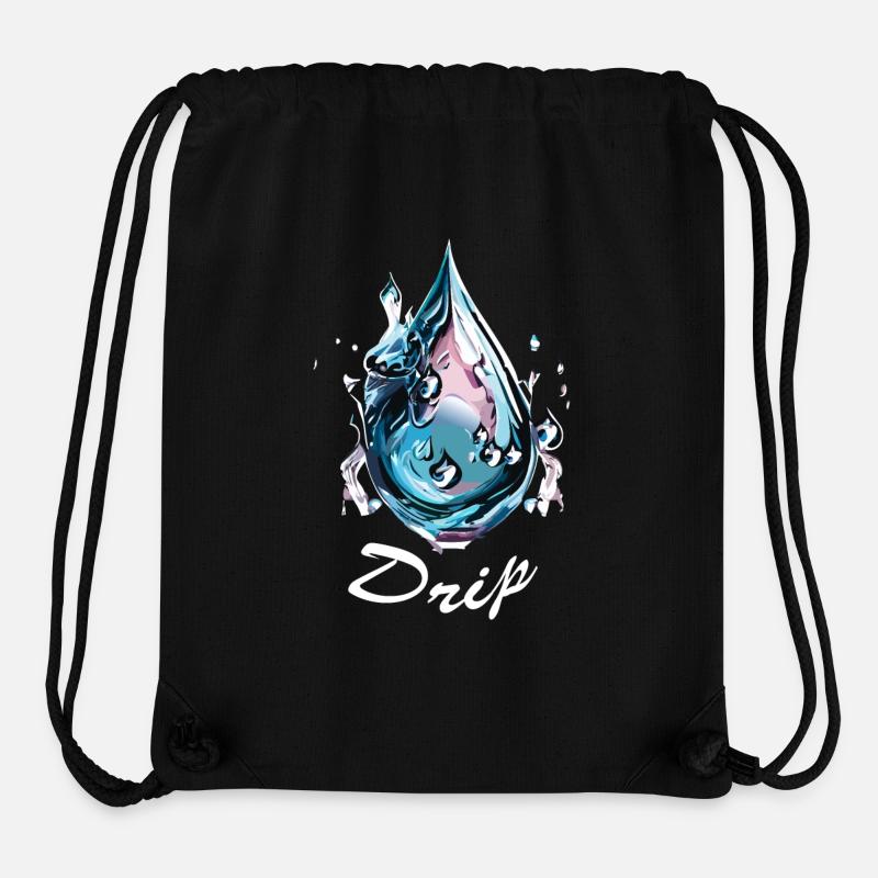 Goutte d’eau chromée - Sac à cordon recyclé Stanley/Stella - noir