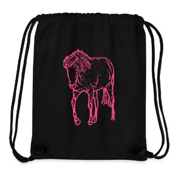 Pferd rosa pink - Stanley/Stella recycelter Gym Bag - Schwarz - Vorne