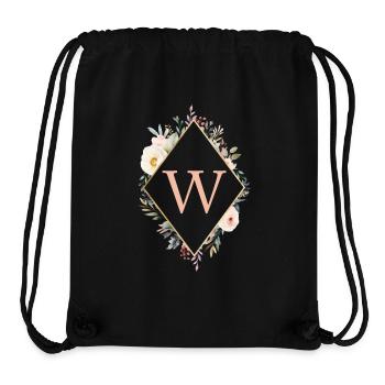 W Monogram, Floral, Boho - Stanley/Stella Recycled Gym Bag - black - Front