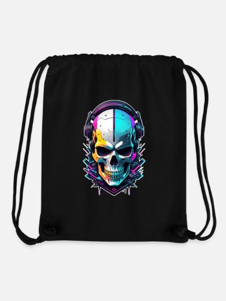 Totenkopf Steampunk Neon - Stanley/Stella recycelter Gym Bag - Schwarz