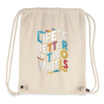 Life's better on two wheels font mosaic - Stanley/Stella Recycled Gym Bag - natural - Front