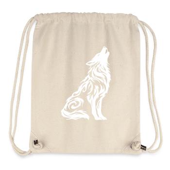 Tatouage Tribal Loup - Sac à cordon recyclé Stanley/Stella - blanc naturel - Devant