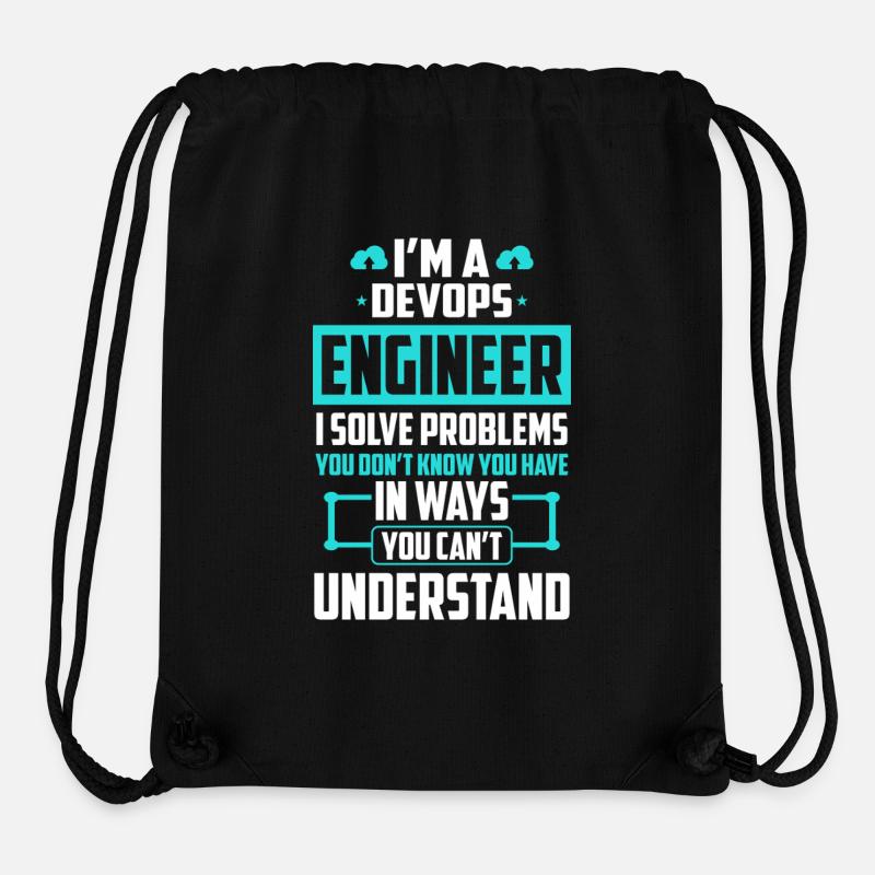 Ingénieur DevOps Je résous les problèmes que vous ne pouvez pas résoudre - Sac à cordon recyclé Stanley/Stella - noir