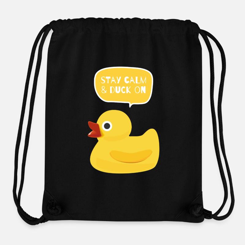 Stay Calm & Duck On Design - Stanley/Stella Recycled Gym Bag - black