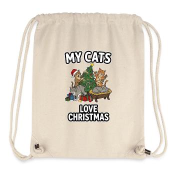 Katzen Anti-Weihnachten Lustig Spruch - Stanley/Stella recycelter Gym Bag - Naturweiß - Vorne