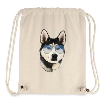 Husky mit Sonnenbrille und Schneelandschaft - Stanley/Stella recycelter Gym Bag - Naturweiß - Vorne
