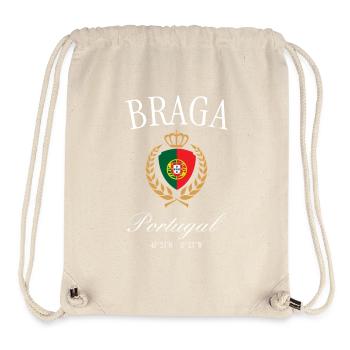 Braga Portugal Wappen Krone – Reise Souvenir - Stanley/Stella recycelter Gym Bag - Naturweiß - Vorne