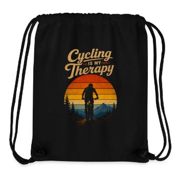 Amateur de vélo drôle Vélo en plein air Cyclisme - Sac à cordon recyclé Stanley/Stella - noir - Devant