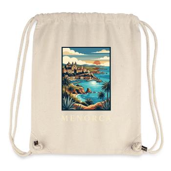 Menorca Cliffside Coast Poster Spain Travel Poster - Stanley/Stella Recycled Gym Bag - natural - Front