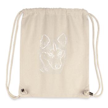 Wolf View Line Drawing Print Design Husky - Stanley/Stella Recycled Gym Bag - natural - Front