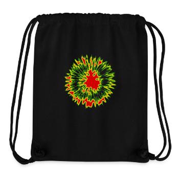 fleur rouge jaune vert - Sac à cordon recyclé Stanley/Stella - noir - Devant